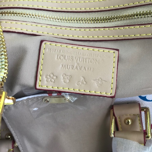 White Duffle Bag with cute letters on it. Murakami lv Multicolor - Picture 8 of 9